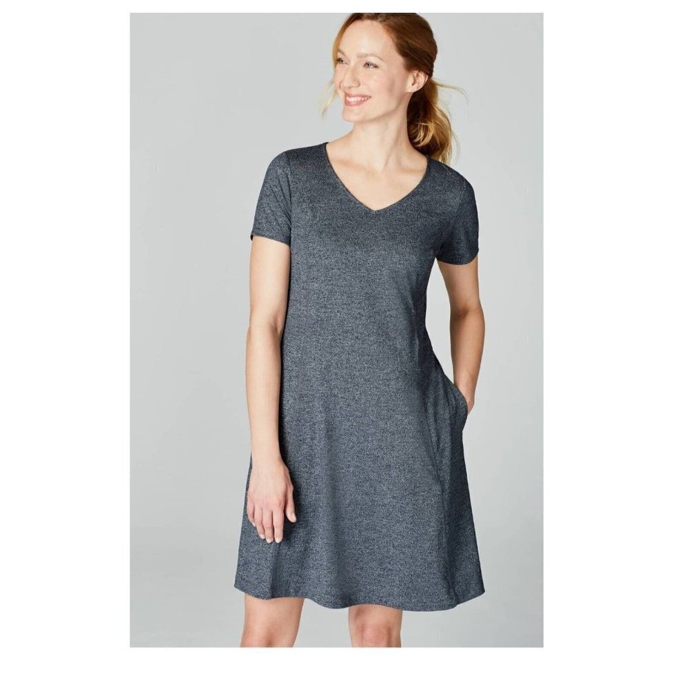 J. Jill gray v-neck dress with pockets
